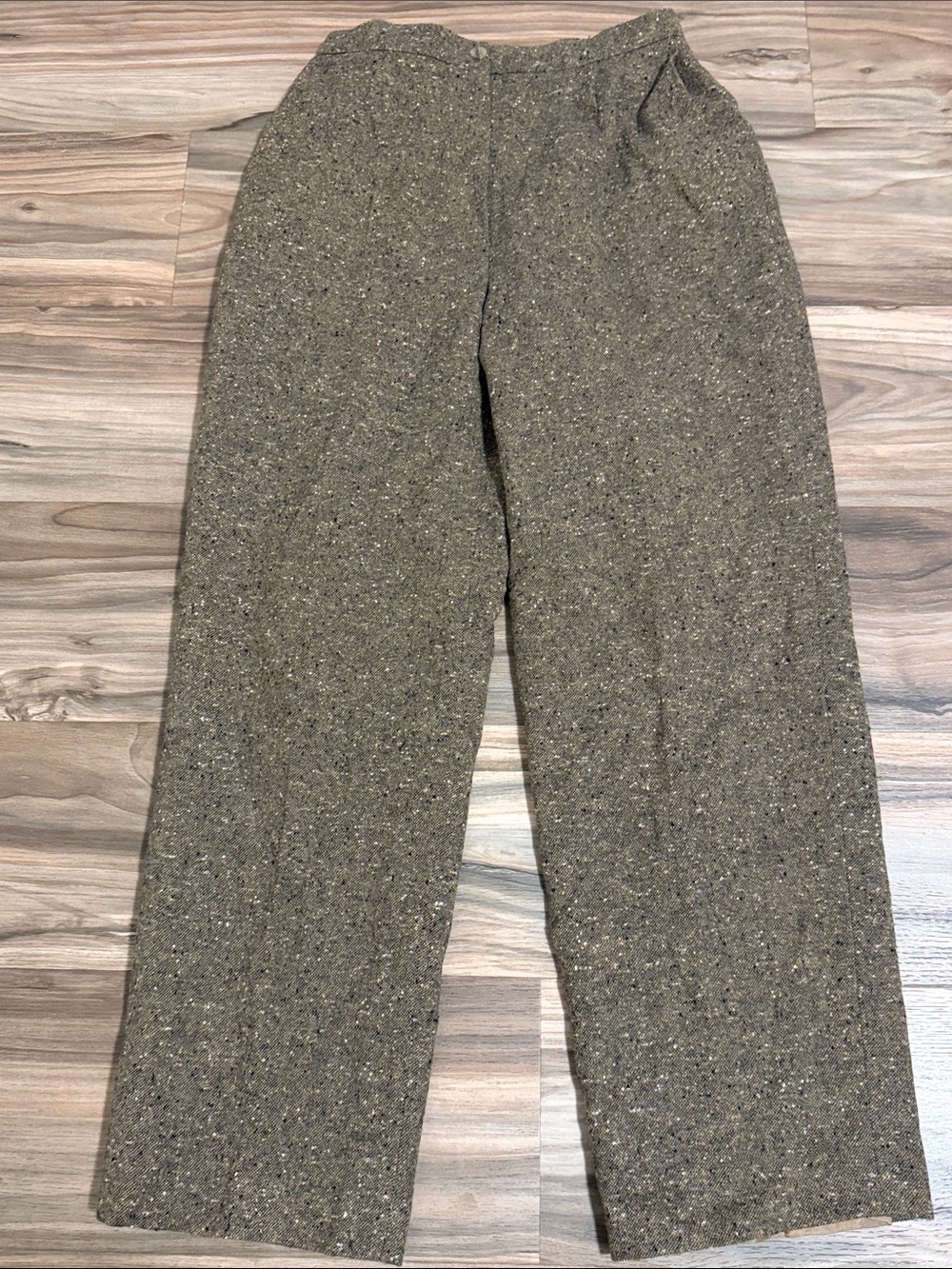 Henry White Ireland Womens Pants Size 12 Brown Tweed Lambswool High Rise Lined